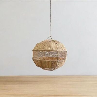 🌾 Raffia Pendant Light – Natural Ball-Shaped Hanging Lamp – Handwoven Suspension – Ø35cm