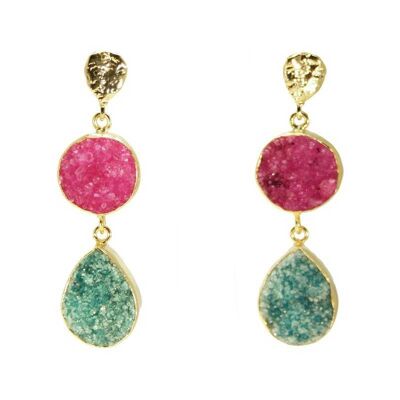 Fuchsia and Green Acanthus Earrings