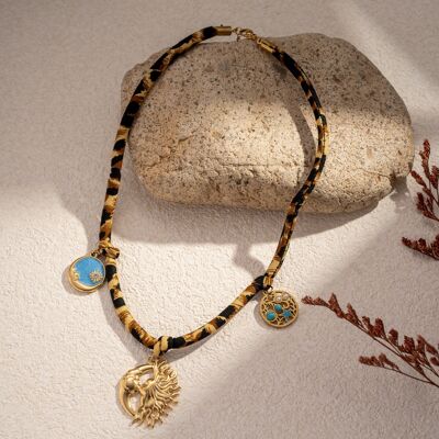 Collana Sole e Luna Leopardo – Acciaio Inossidabile