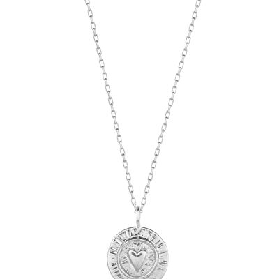 Collier Belcher en argent avec amulette de battement de cœur
