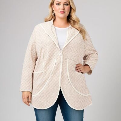 Veste imprimé pied de poule grande taille (A531)