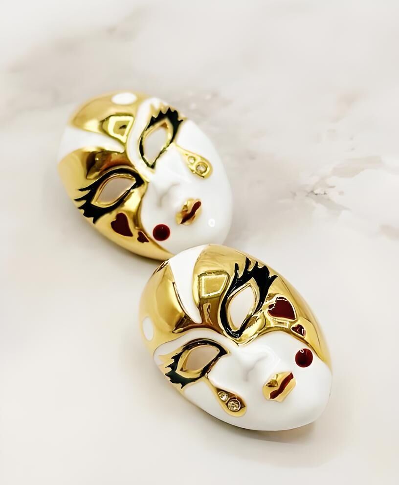 Victorian mask earrings