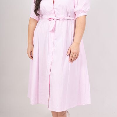 GRANDE TAILLE Robe longue chemise à rayures - PR2519GT