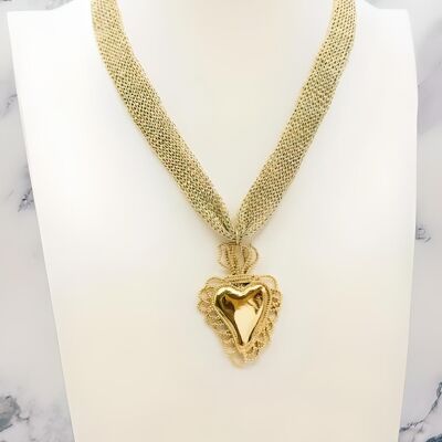 Collier Boho Chic avec pendentif Sacré-Cœur