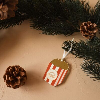 Decoración navideña personalizada de palomitas de maíz