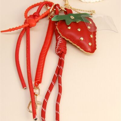 Grigri Bag & Mobile Phone Charm with Adapter - Strawberry Pop