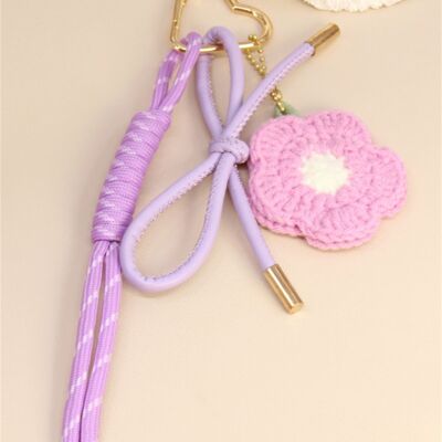 Lilac Crochet Flower Bag Charm – Bag Charm & Keyring
