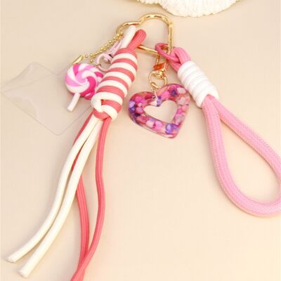 Pink Heart Candy Grigri – Bag & Phone Charm
