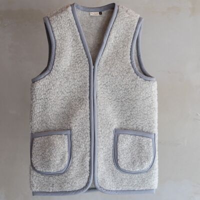 Gilet sans manches en laine grise Taru - 7 tailles