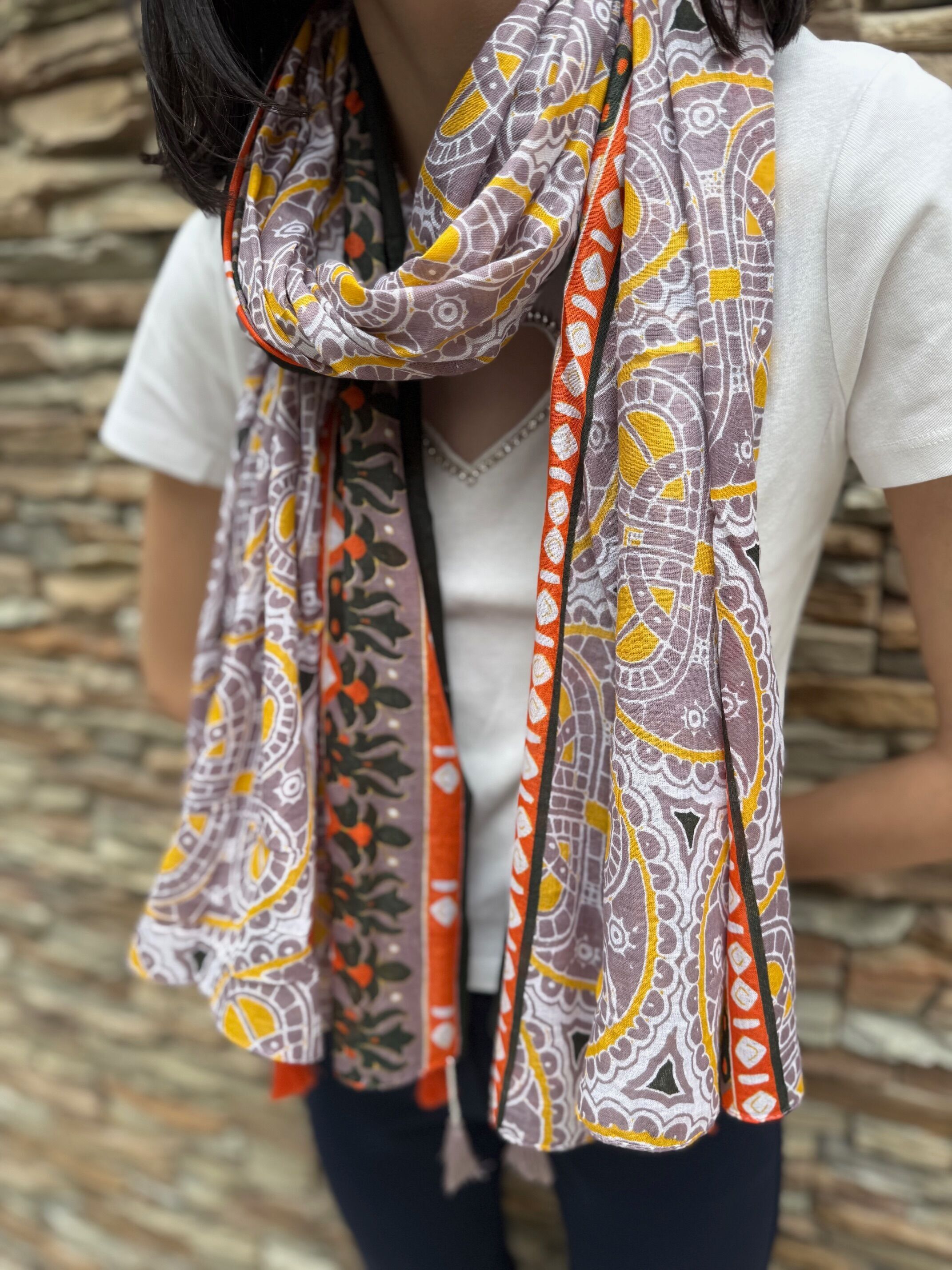 Bufanda de mujer 100% algodón indio - Pareo de verano