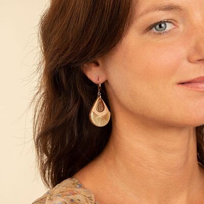 Arty Champagne Wooden Earrings