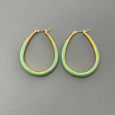 Lucy Stainless Steel Enamel Earrings
