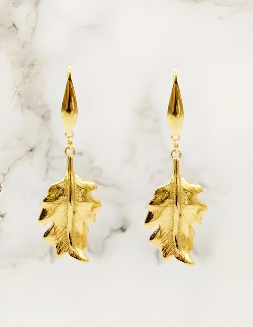 Orecchini a foglia in acciaio inossidabile