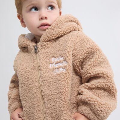 Chaqueta con capucha tipo borrego BBI95015