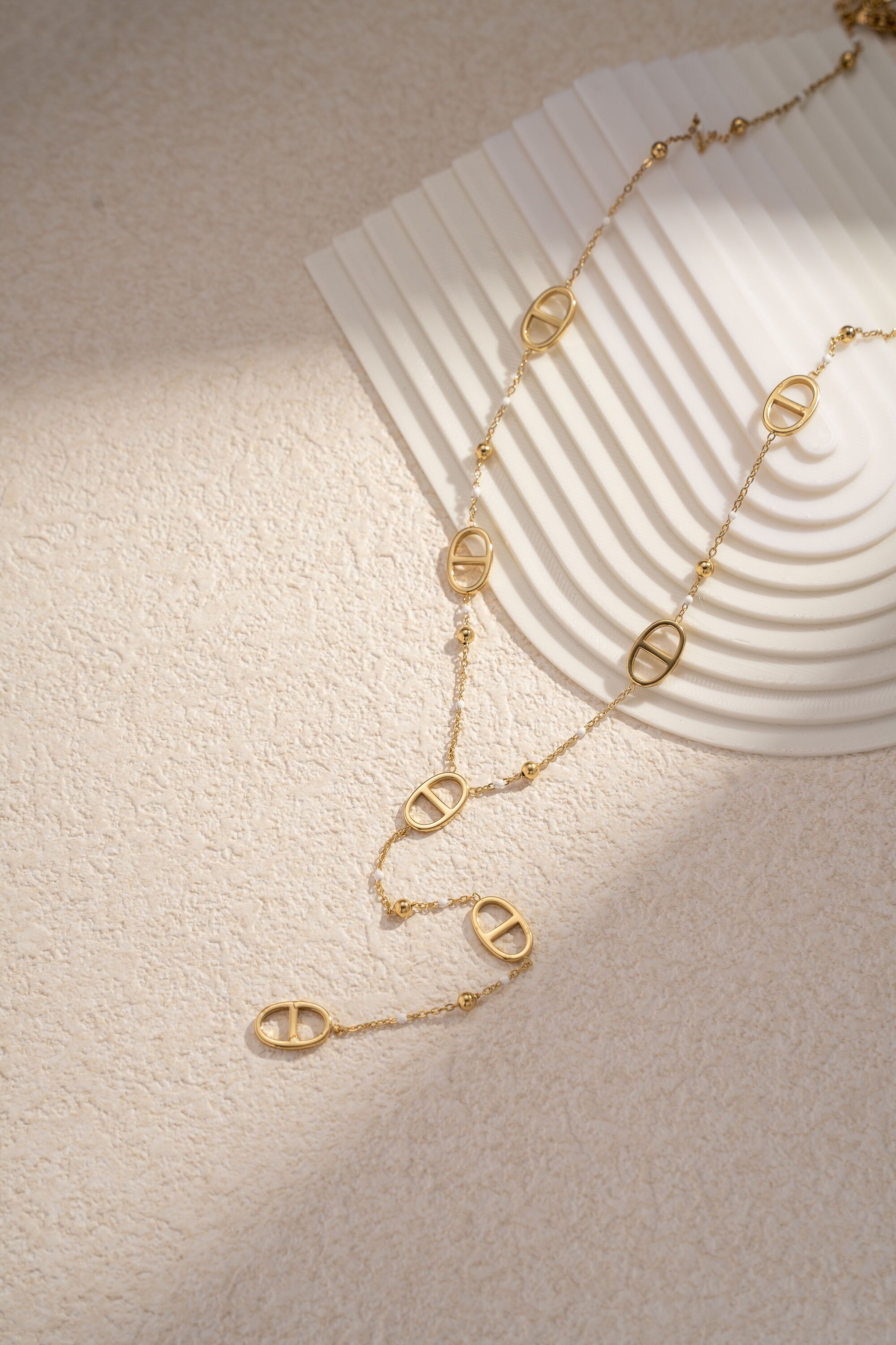 Schicke ovale Y-Halskette – Edelstahl