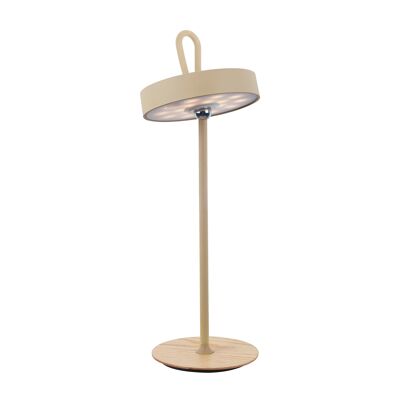 Lámpara de mesa LED a pilas, magnética, para interior y exterior, fabricada en metal y plástico en color escarcha, 36 cm de altura.