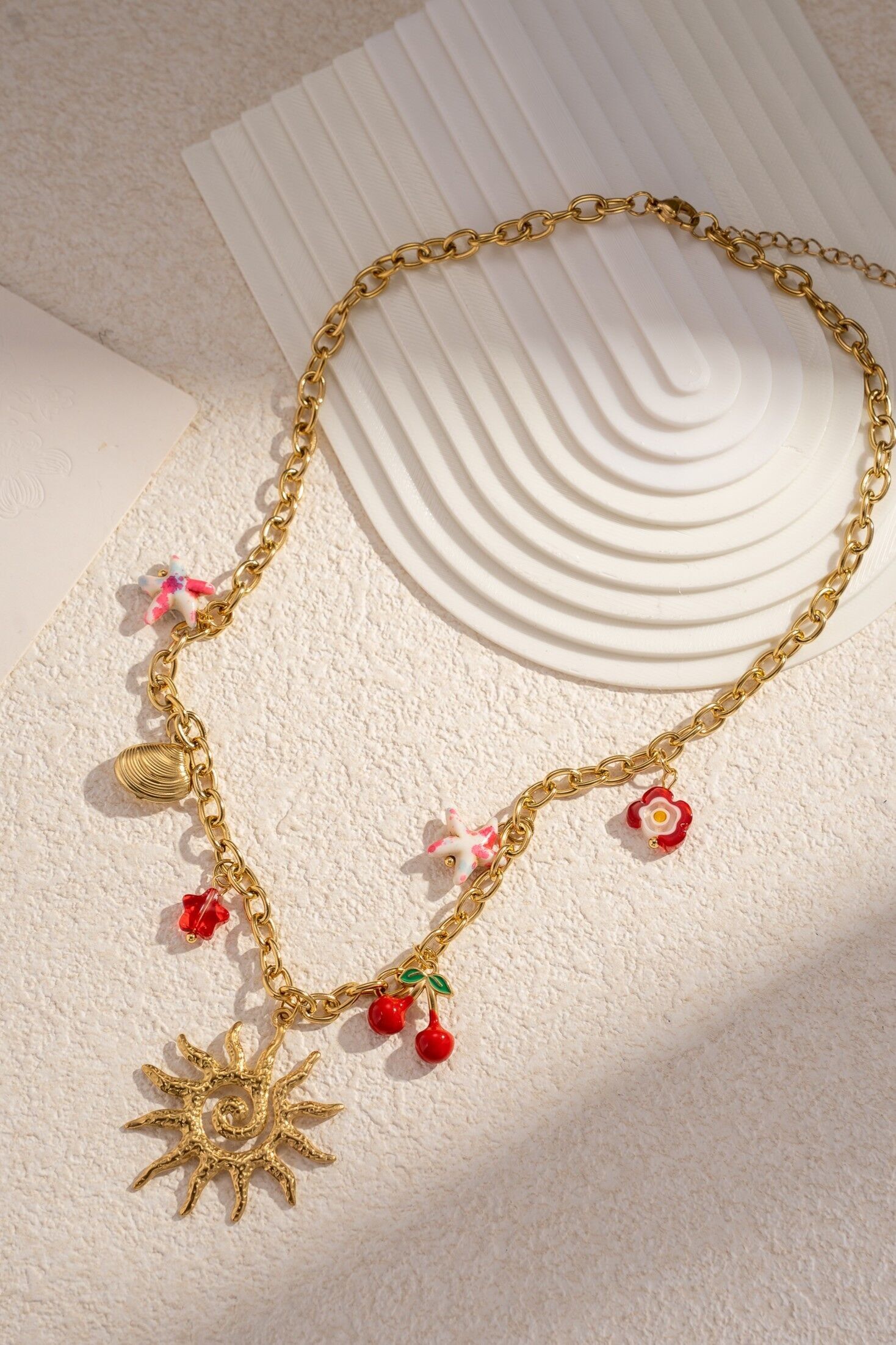 Sun & Summer Charms Necklace – Stainless Steel