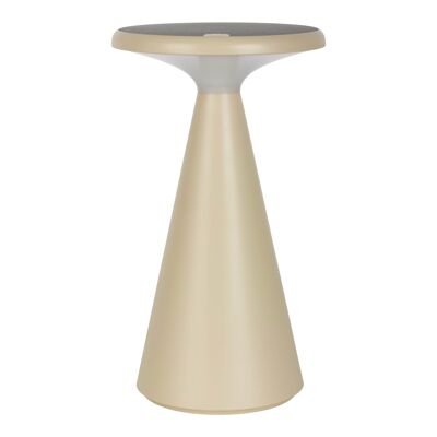 Lámpara de mesa solar "Palu" para interior y exterior, fabricada en plástico beige, 20 cm de altura.