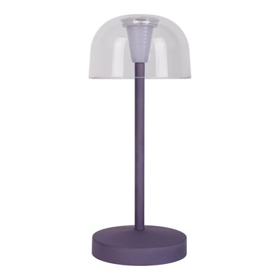 Set di 2 lampade da tavolo a LED a batteria "Gomba" per interni ed esterni, in metallo e plastica color mora, alte 18,5 cm