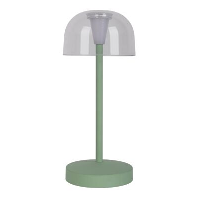 Set di 2 lampade da tavolo a LED a batteria "GOMBA" per interni ed esterni, in metallo e plastica color menta, alte 18,5 cm