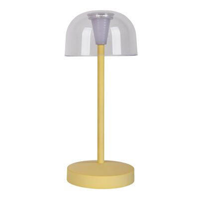 Set di 2 lampade da tavolo a LED a batteria "Gomba" per interni ed esterni, in metallo e plastica di colore giallo, alte 18,5 cm