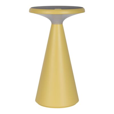Lampada da tavolo a batteria solare "Palu" per uso interno ed esterno, in plastica gialla, alta 20 cm
