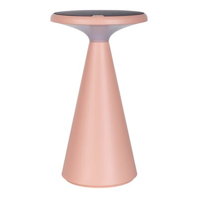 Lampada da tavolo a batteria solare "Palu" per uso interno ed esterno, in plastica rosa, alta 20 cm