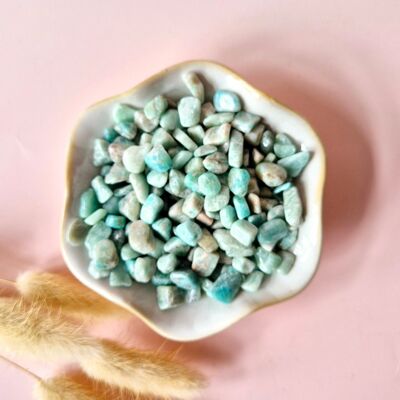 Gemstone Amazonite Chips Tumbled Stones 5-9mm (per 100 grams)