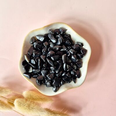 Gemstone Black Obsidian Chips Tumbled Stones 5-9mm (per 100 grams)
