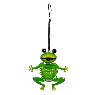 Set di 2 luci solari decorative sospese "Rana" ca. 20 cm di altezza, in ferro verniciato, incl.sensore crepuscolare;