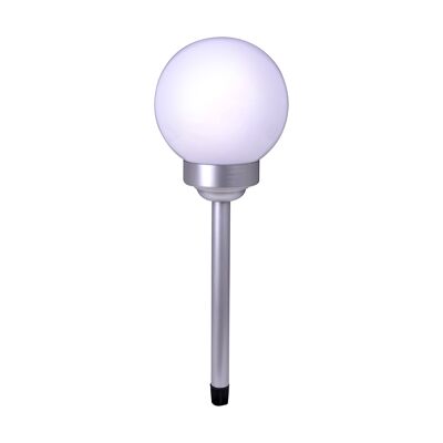 Picchetto da terra a sfera LED per esterni "BALL" D: 15 cm, per esterni, picchetto da terra in plastica, bianco, con LED integrato
