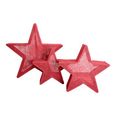 Set di 3 stelle natalizie decorative a LED rosse