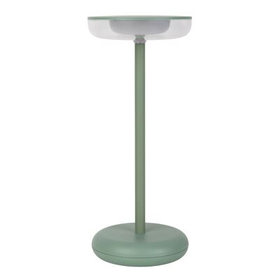 Lampada da tavolo a batteria "PASI" per interni ed esterni, in metallo e plastica color menta, dimmerabile, con funzione touch e memory, ca.26 cm di altezza