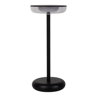 Lampada da tavolo a batteria "PASI" per interni ed esterni, in metallo e plastica nera, dimmerabile, con funzione touch e memory, ca.26 cm di altezza