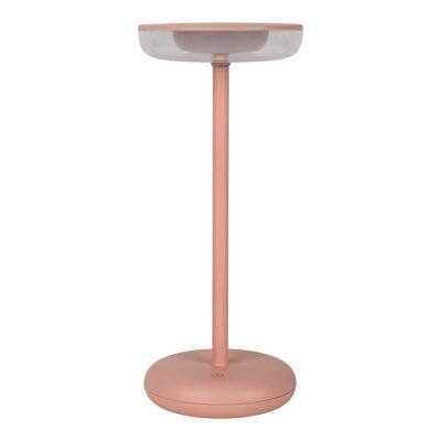 Lampada da tavolo a batteria "PASI" per interni ed esterni, in metallo e plastica, colore rosa, dimmerabile, con funzione touch e memory, ca.26 cm di altezza