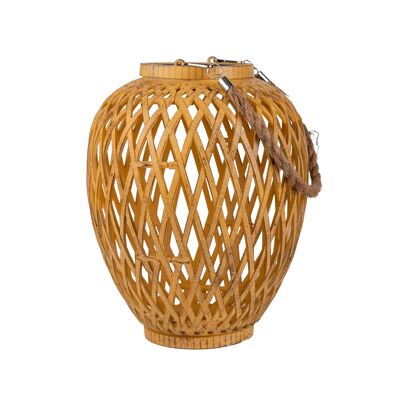 Set di 2 luci decorative solari a forma di cestino "Cesto", in rattan artificiale color naturale, con sensore crepuscolare, bianco caldo, alte 24 cm, per uso esterno