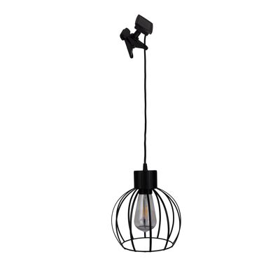 Lampada solare / a sospensione "Grid" in metallo nero, Ø 20 cm, incl.Sorgente luminosa integrata, bianco caldo, per uso esterno