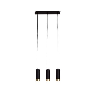 Triple pendant light "FRIDU" made of metal in matt black, with GU10 sockets, 48 cm long