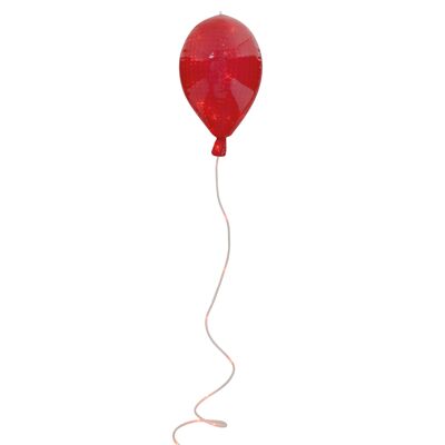 Palloncino decorativo a LED in plastica di colore rosso, con LED integrato
