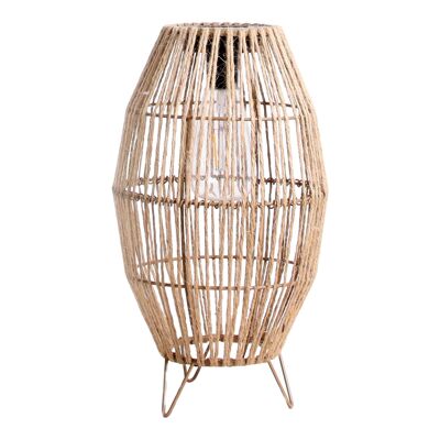 Lampada solare a LED "Korbinian" per giardino e terrazza, decorazione per esterni in metallo, plastica e juta in colore naturale, LED integrati, lampada solare per il giardino 34 x 19,58 cm