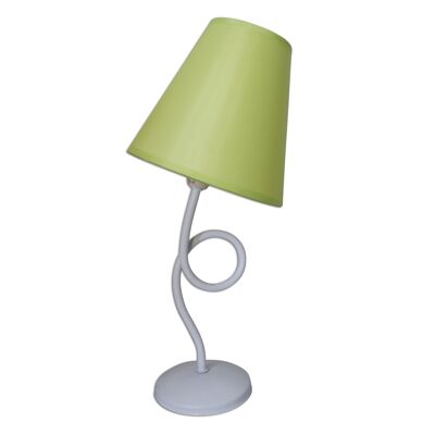 Lámpara de mesa "COLORI", lámpara de sobremesa con pantalla textil verde, con casquillo E14, para comedor, salón, recibidor u oficina, 31,5 cm de alto.