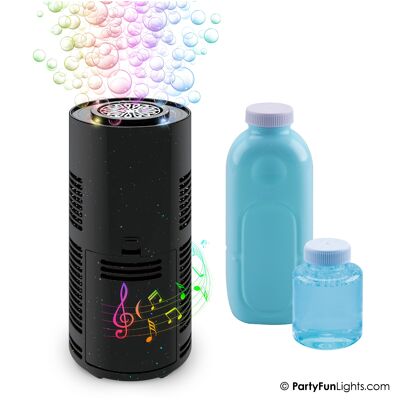 Bubble machine - bubble gun - with light and sound effects for all ages - black - handy battery operated - outdoor toy