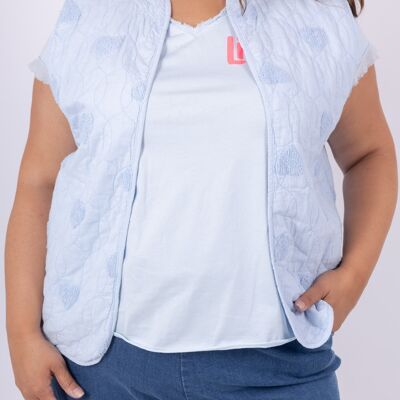 GRANDE TAILLE Gilet matelassé sans manches cœurs - PG2518GT