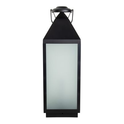 Farol decorativo LED "DORIS" de plástico y cristal en color negro, LED integrado, para uso interior.