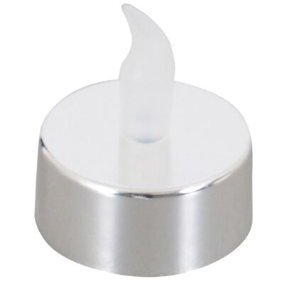 6 LED candles, decorative lighting made of silver plastic, with built-in LEDs, for indoor use