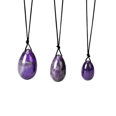 Drilled Amethyst Yoni Eggs