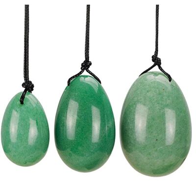 Drilled Green Aventurine Yoni Eggs