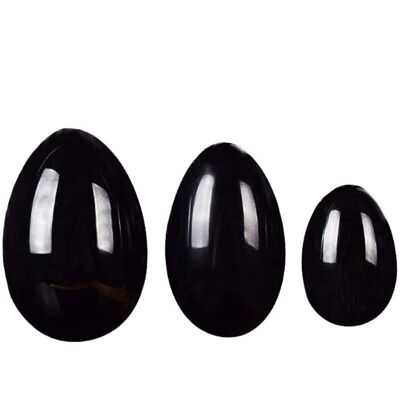 Undrilled Black Obsidian Yoni Eggs