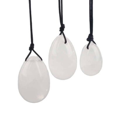 Drilled White Jade Yoni Eggs