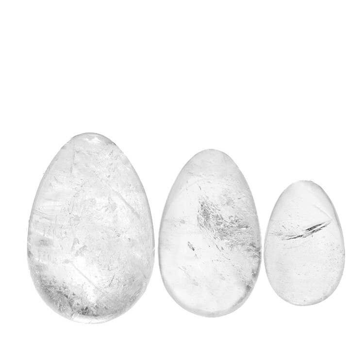 Uova di Yoni in cristallo di rocca non forate